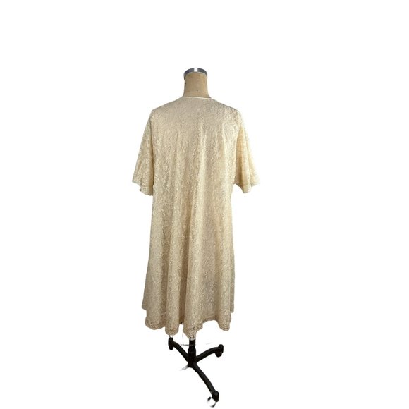 1950s ivory lace and nylon robe by Vanity Fair Size M/L. VFG - Picture 6 of 9